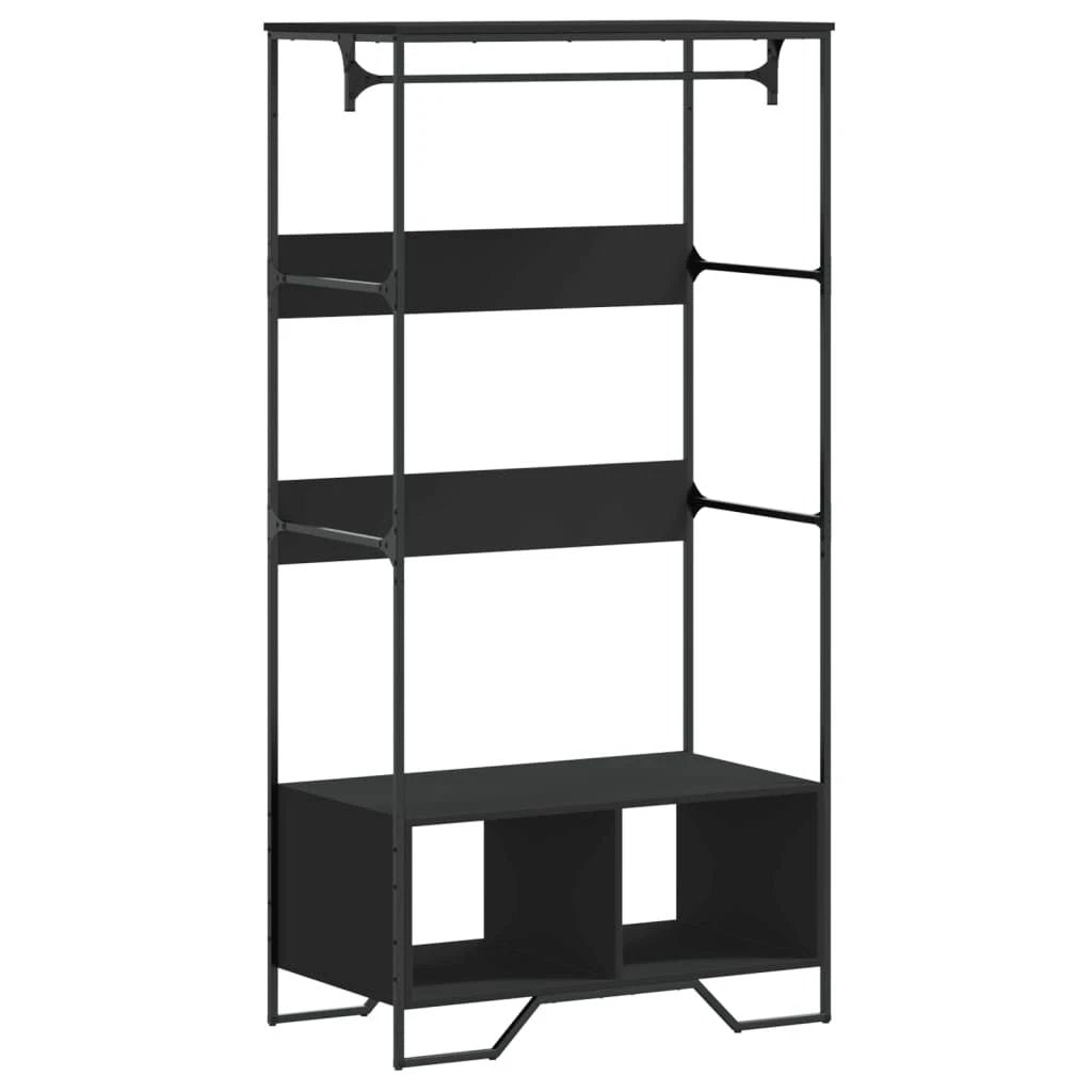 vidaXL Wardrobe Black 90x50x180 cm Engineered Wood by vidaXL