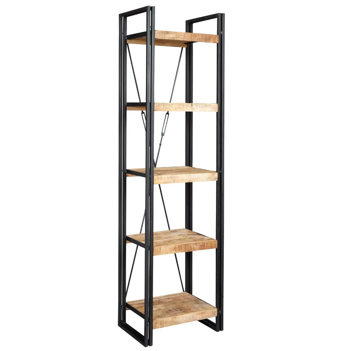 Indian Hub Cosmo Industrial Slim Open Bookcase - Bookcase