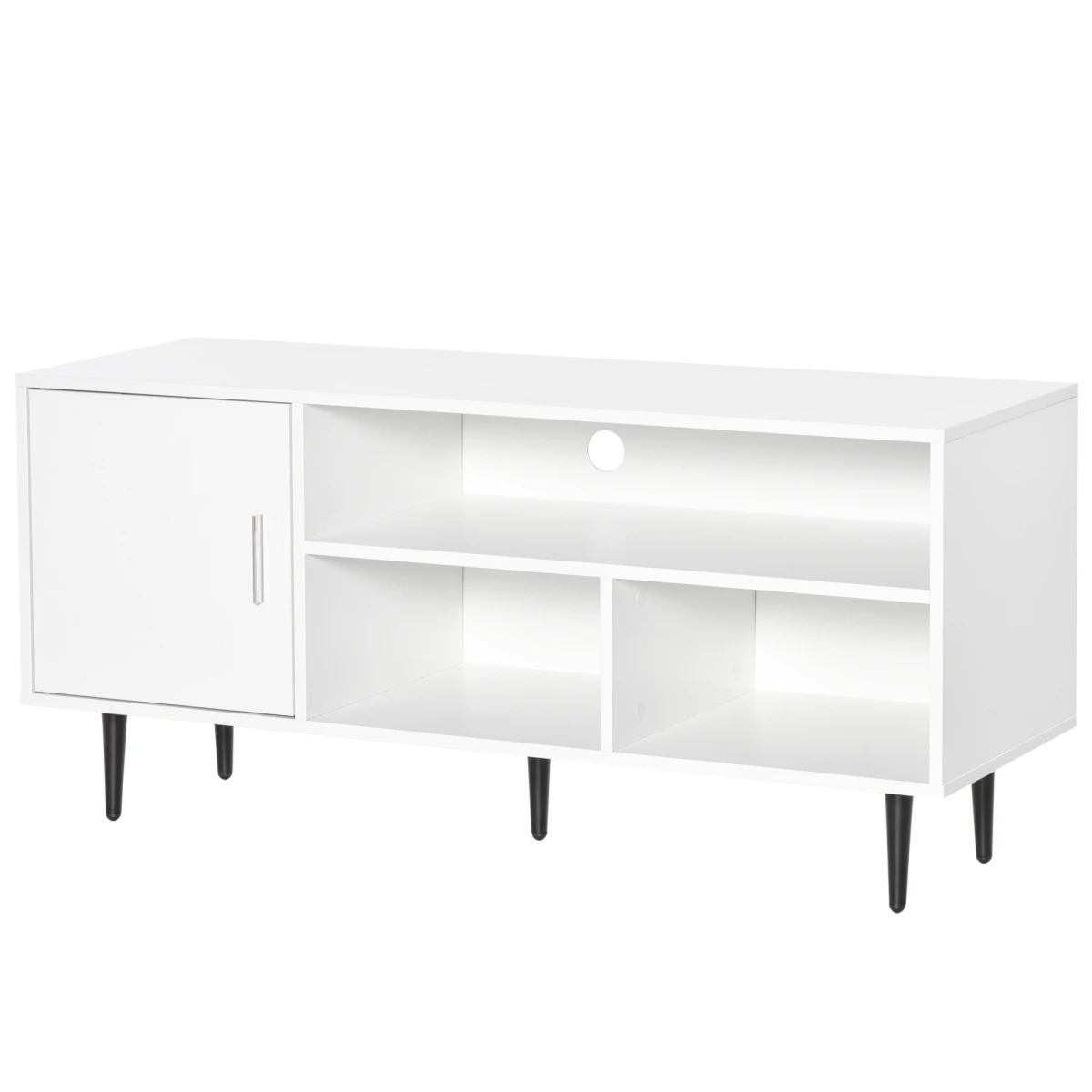 HOMCOM TV Stand 120cm Cable Hole Storage Living Room - TV Unit