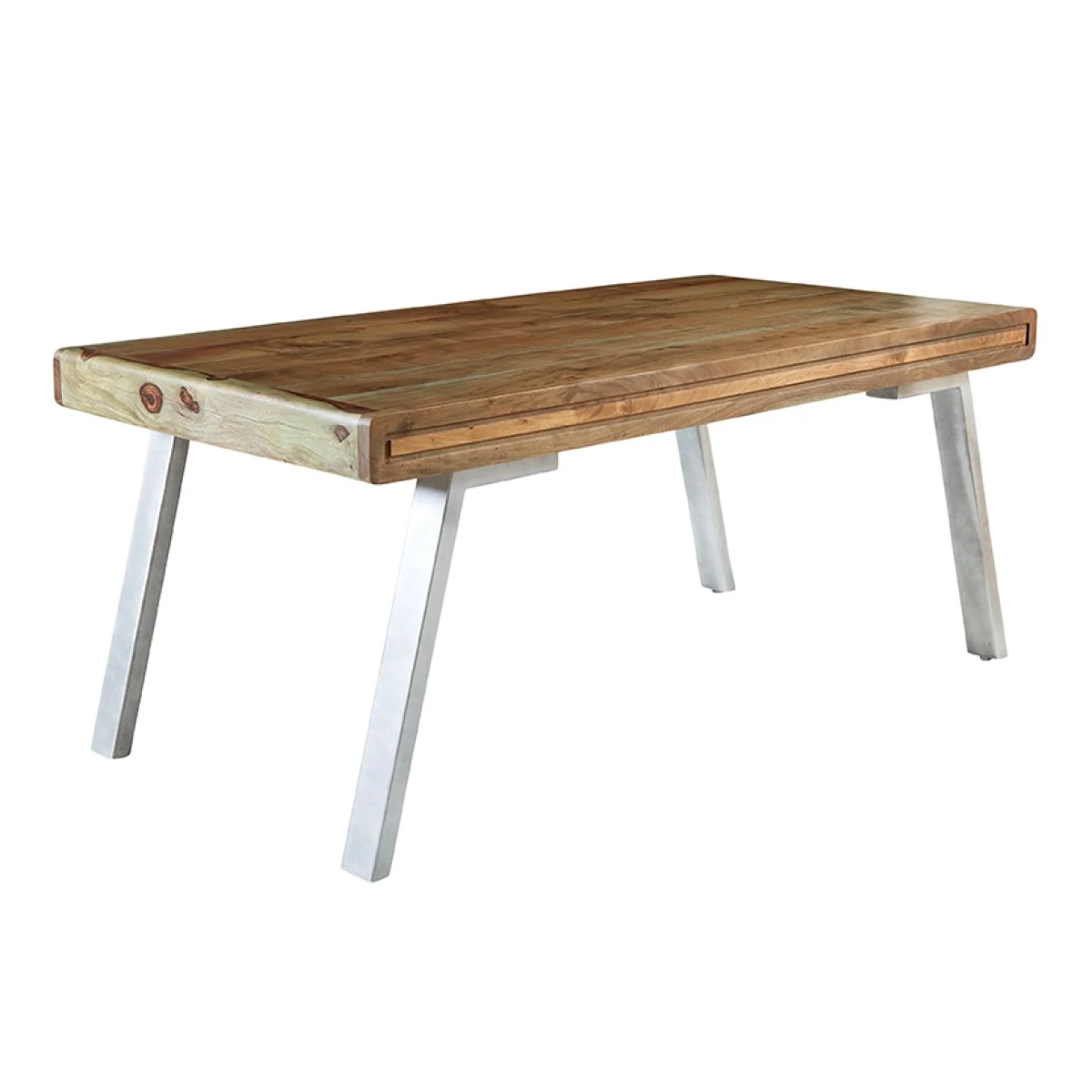 Indian Hub Aspen Large Dining Table Solid Wood Two Tone Finish Homes - Dining Table