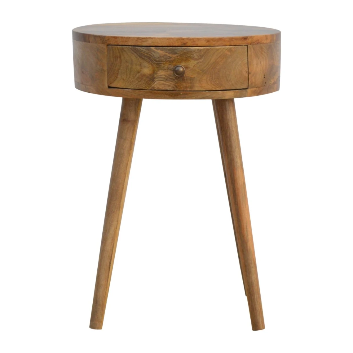 Artisan Furniture Artisan Bedside Round Solid Mango Wood Home Decor - Bedside Table