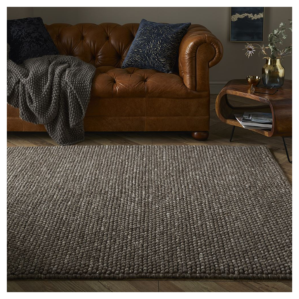 Esselle Home Delilah Wool Pebble 120x170cm Mottled Taupe Rug - Rug