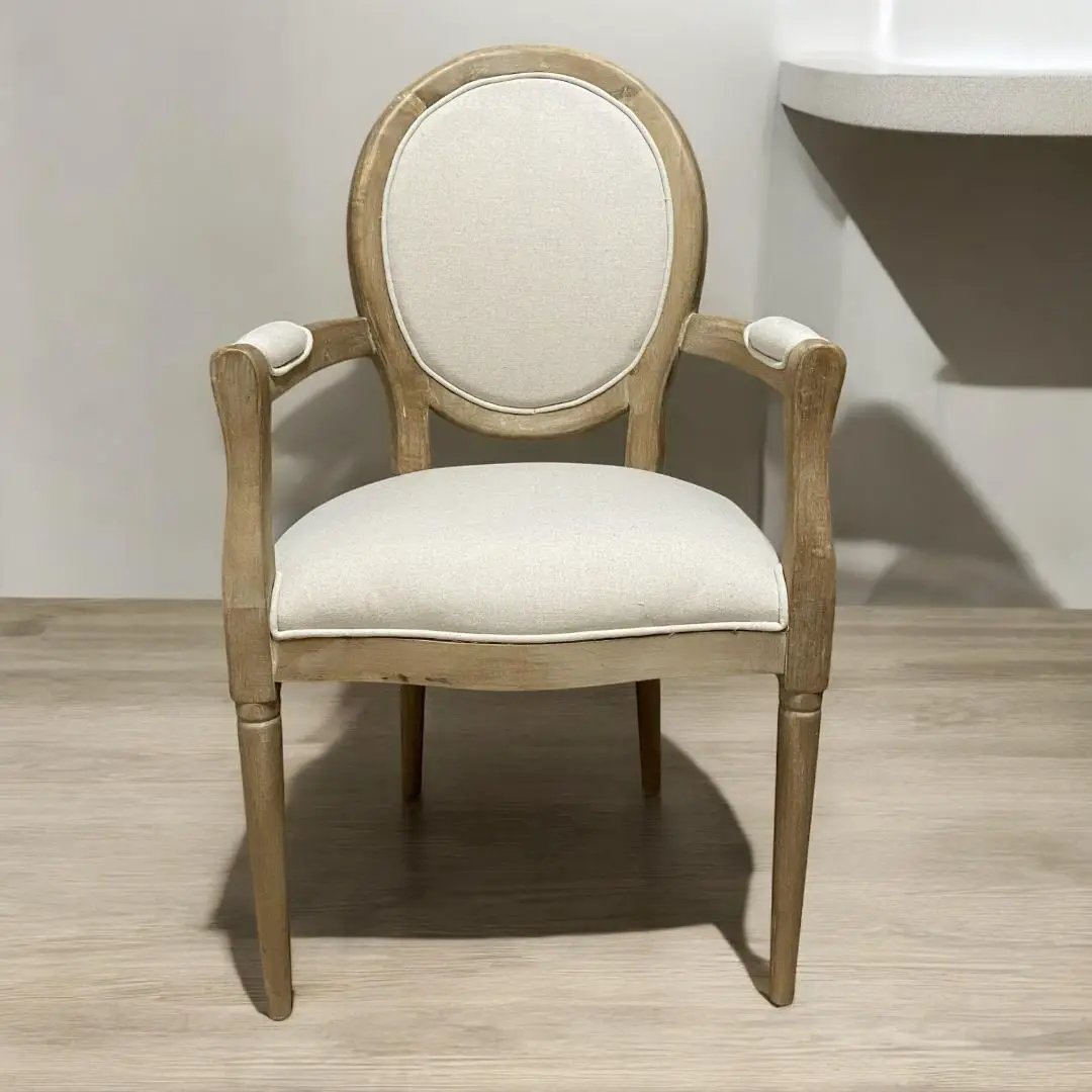MSL 94CM LINEN FABRIC LOUIS CHAIR - Dining Chairs