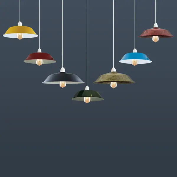 LEDSONE Burgundy Retro Vintage Lampshade Easy Fit E27 Base Industrial Pendant Metal 36cm Lamp Light - Pendant Lights