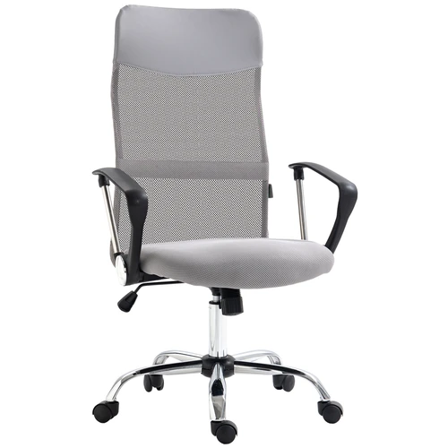 HOMCOM Executive Office Chair High Back Mesh Back Seat Desk Chairs, Light Grey by HOMCOM