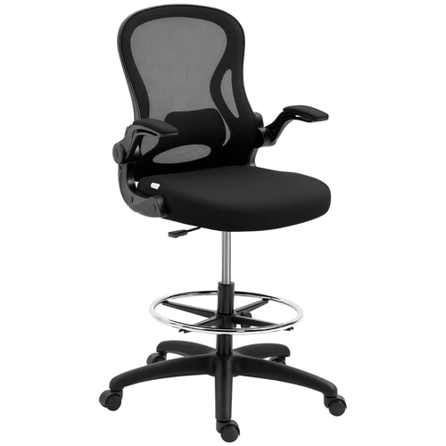 Vinsetto Vinsetto Draughtsman Chair Tall Office Chair w/ Adjustable Footrest Ring Black - Office Chair