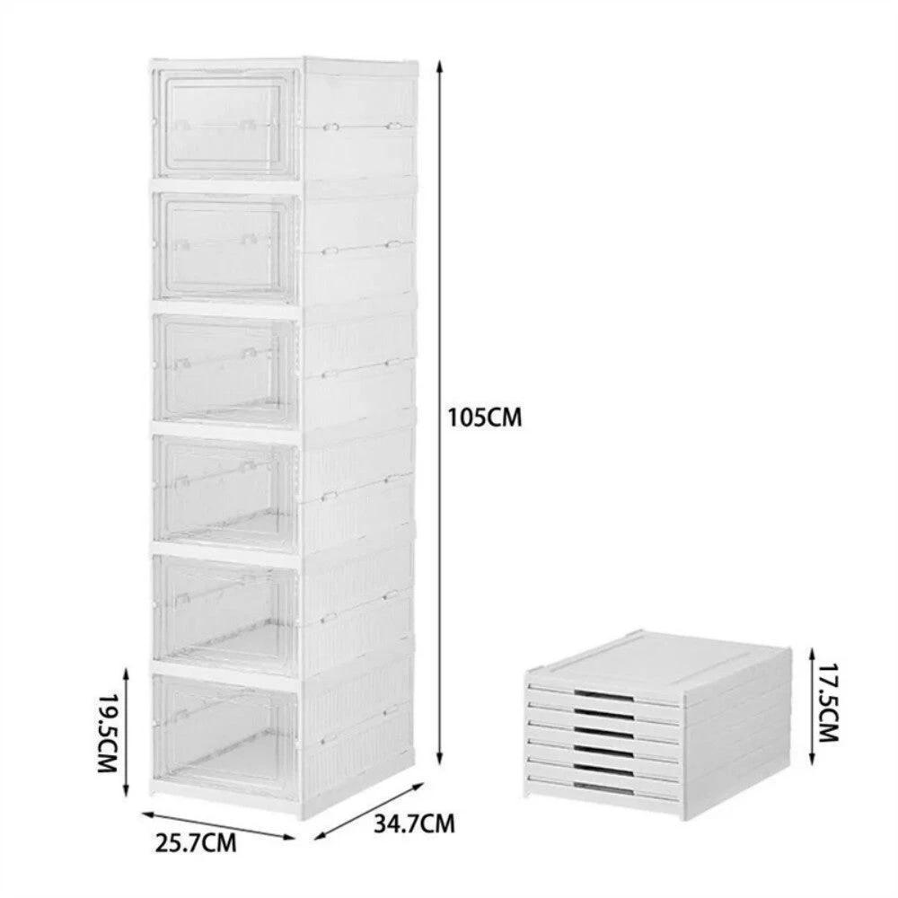 Premium Shoe Storage Box 6-Tier Foldable Family by N/A