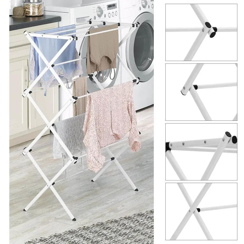 3 Tier Clothes Airer Dryer Metal Laundry Horse Drying Rack Indoor Outdoor Patio - from N/A