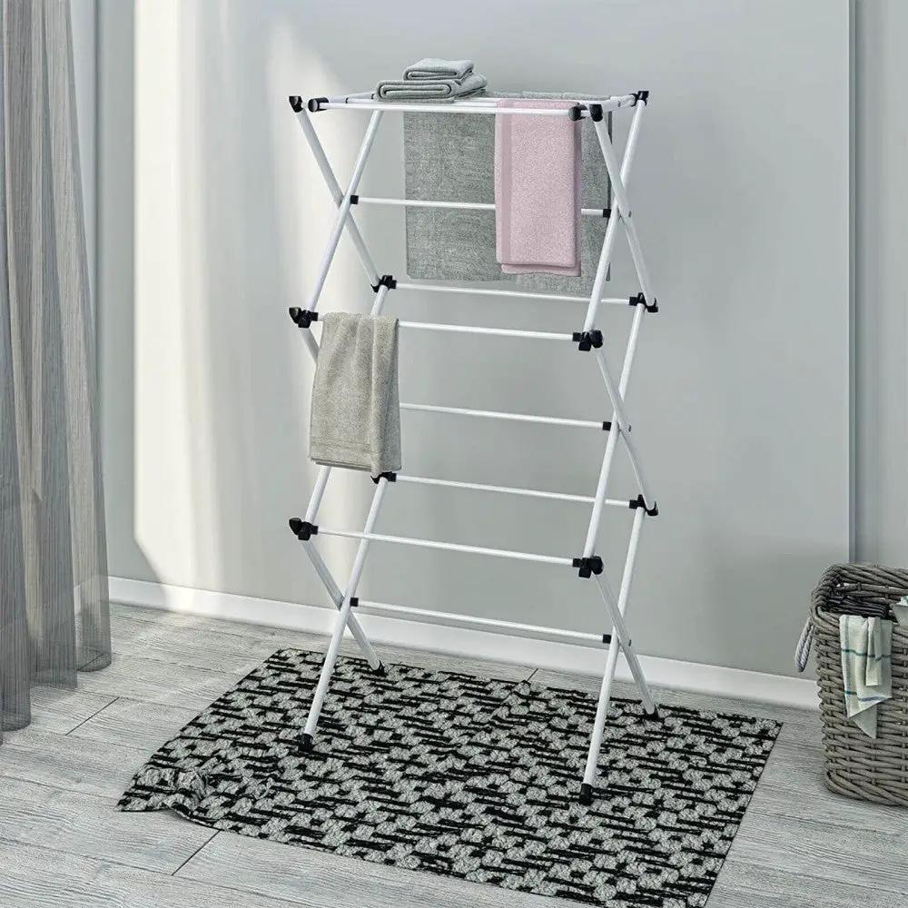 3 Tier Clothes Airer Dryer Metal Laundry Horse Drying Rack Indoor Outdoor Patio - from N/A