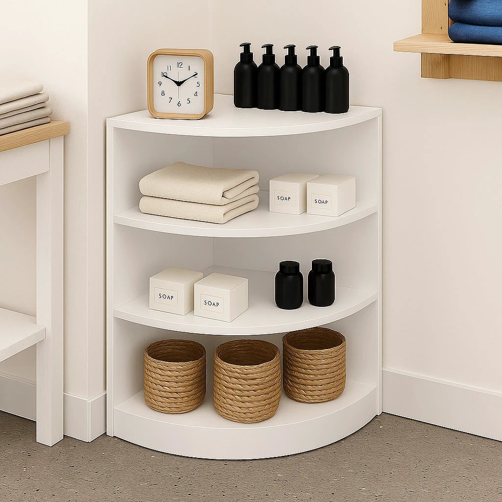 Retail Shop Corner Counter LM60 - White by Monster Shop