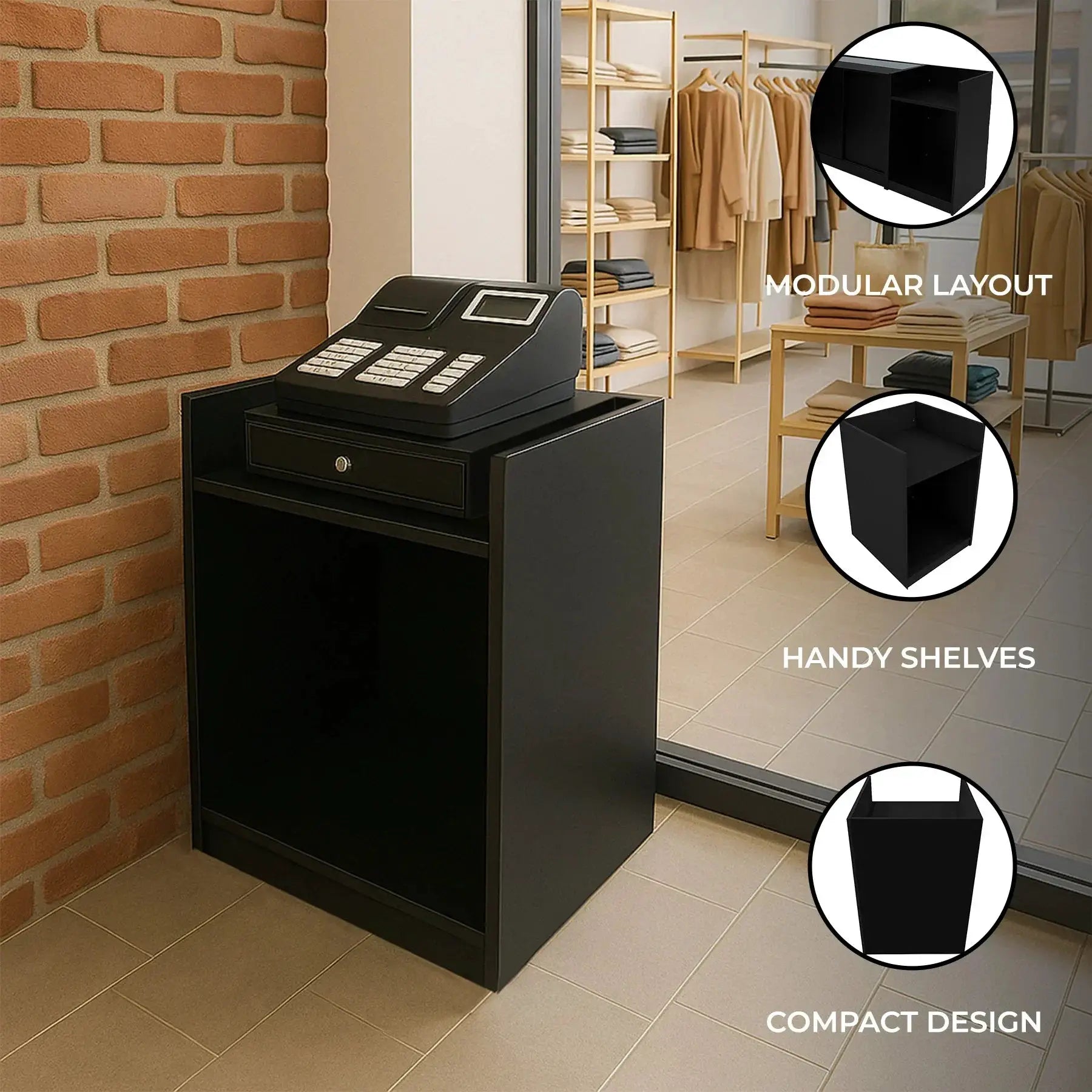 Monster Shop Shop Counter Till Block TB60 - Black -