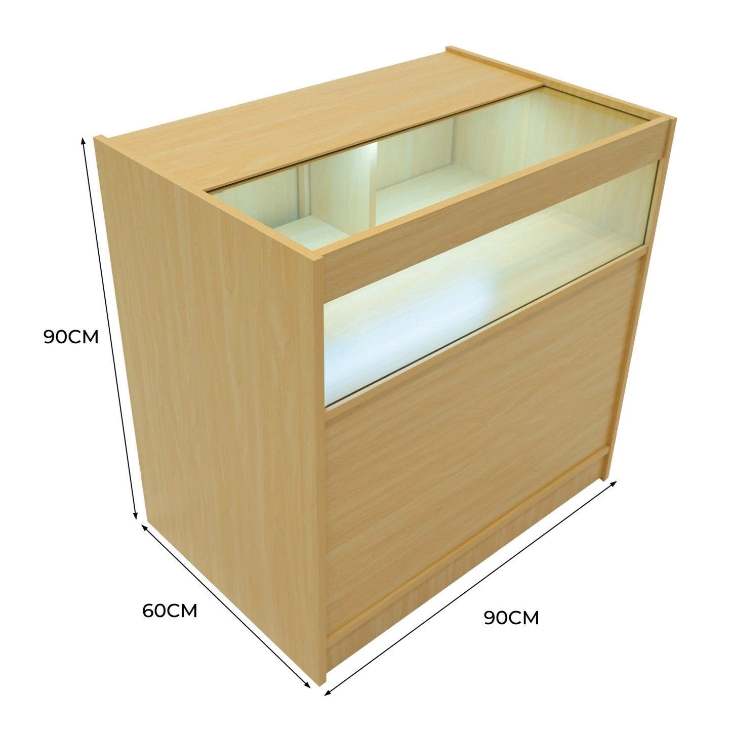 LED Retail Shop Counter B900 - Maple by Monster Shop