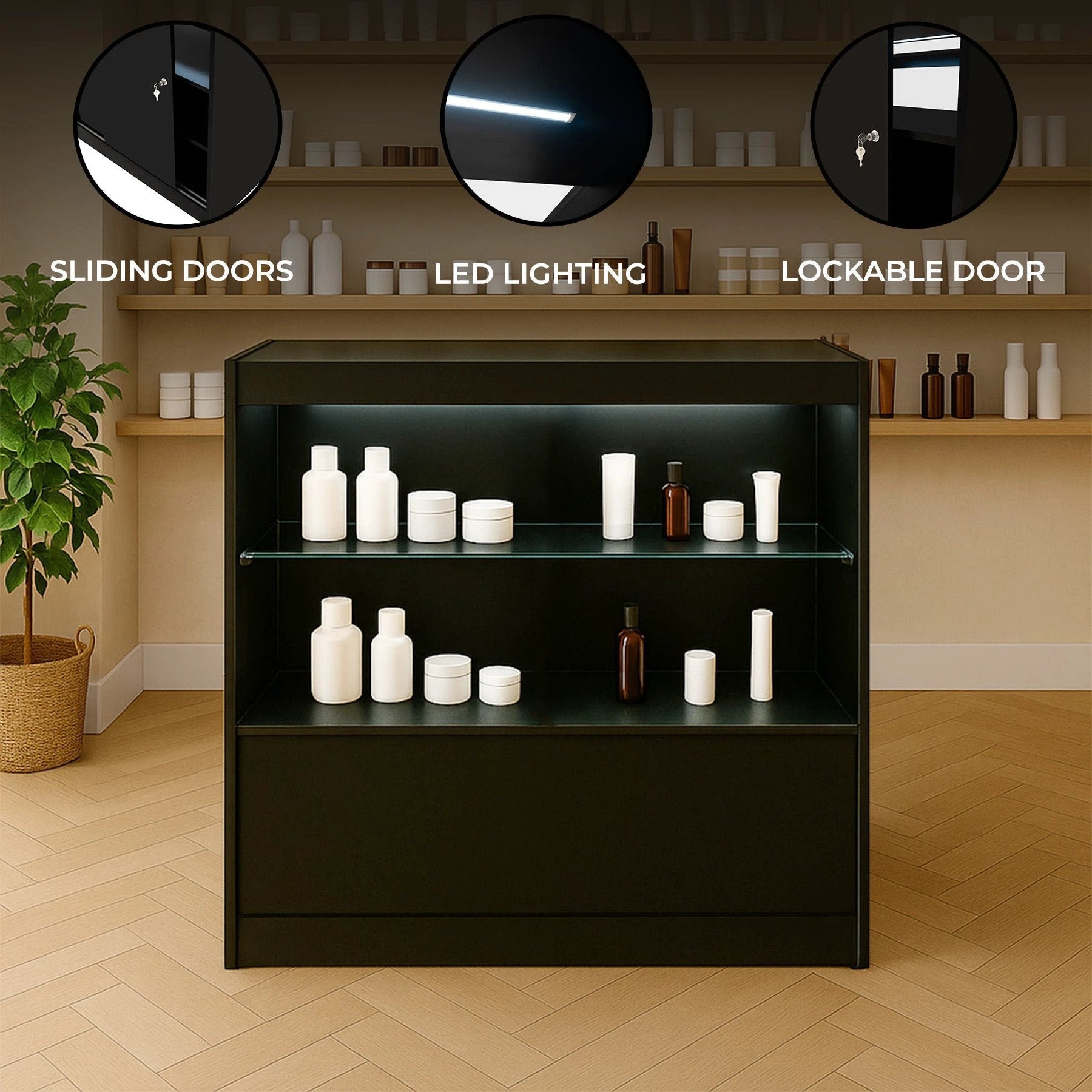 LED Retail Shop Counter C900 - Black by Monster Shop