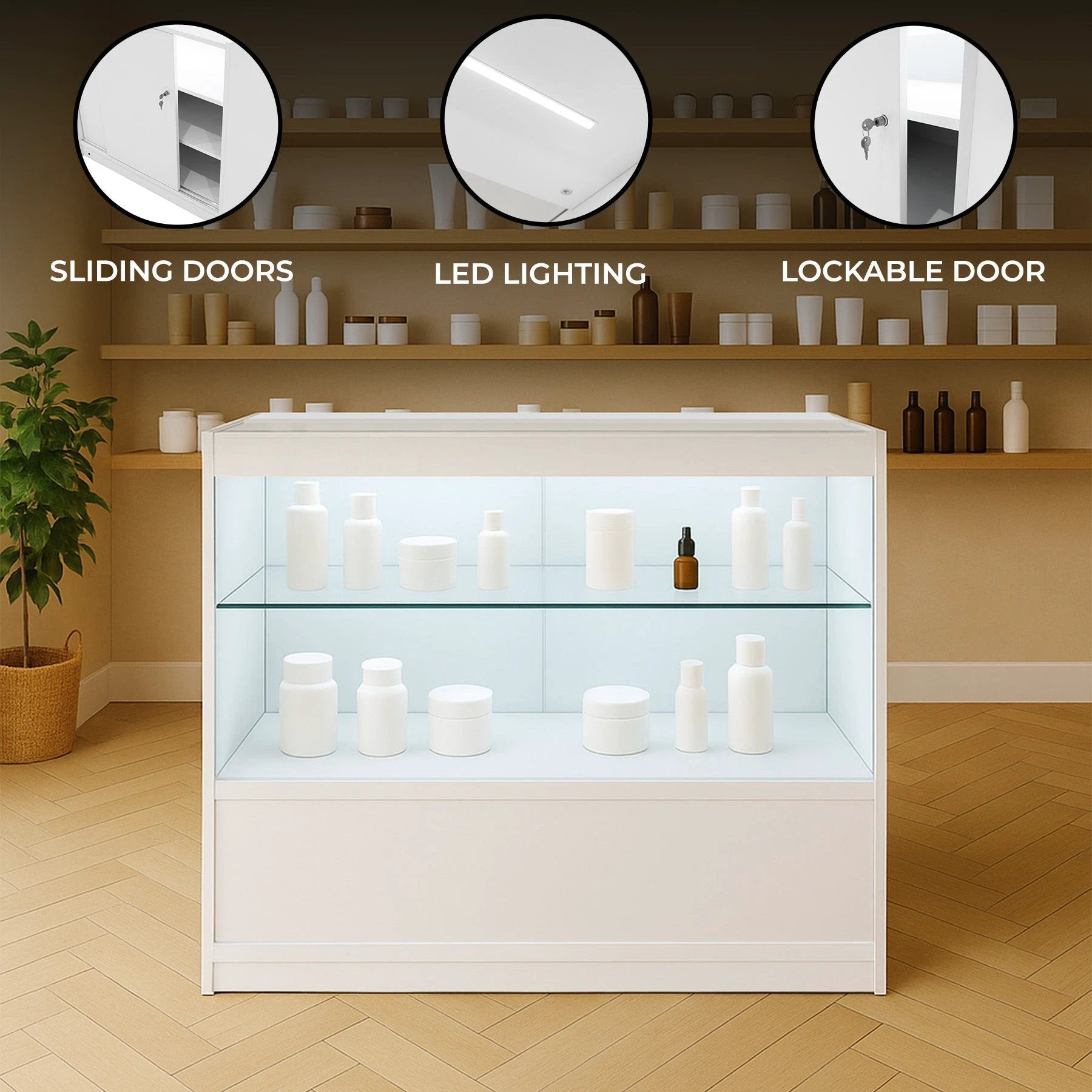 LED Retail Shop Counter C900 - White by Monster Shop