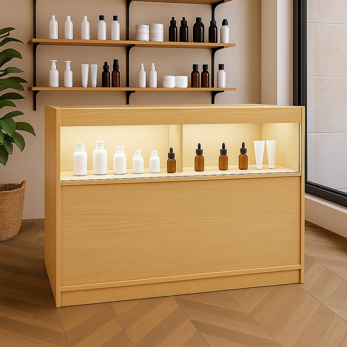 Monster Shop LED Retail Shop Counter B1200 - Maple -