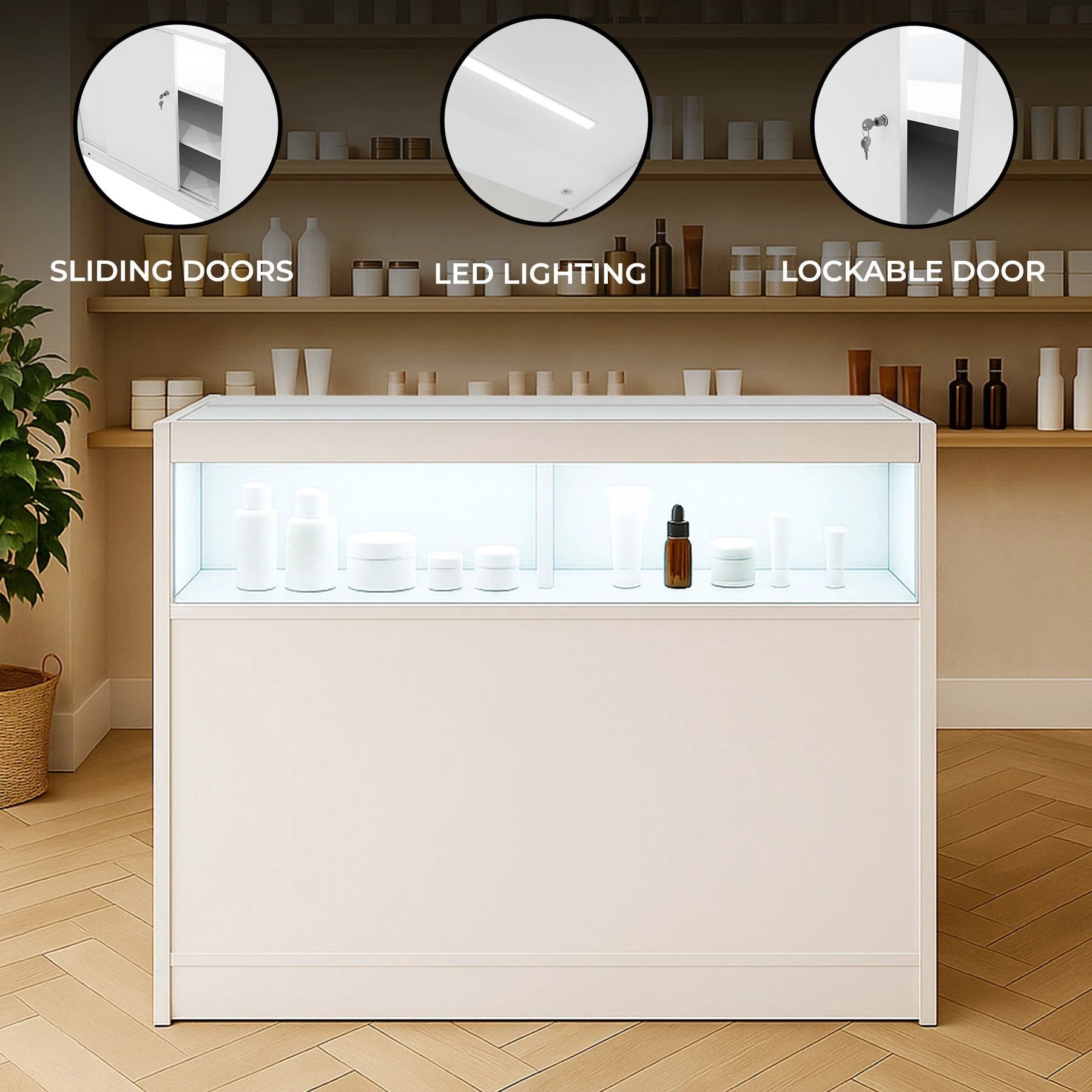Monster Shop LED Retail Shop Counter B1200 - White -
