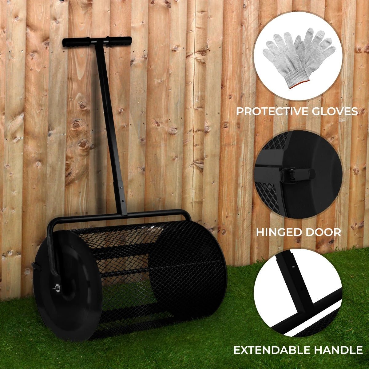 Compost & Peat Moss Spreader - Black by Monster Shop