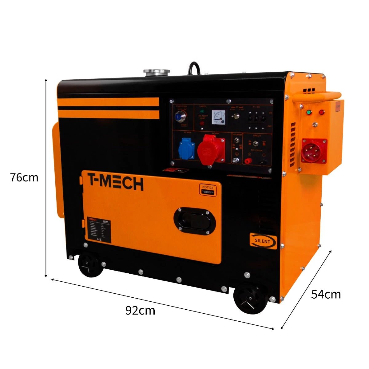 T-Mech Portable Silent Diesel Generator Three Phase 400V by Monster Shop