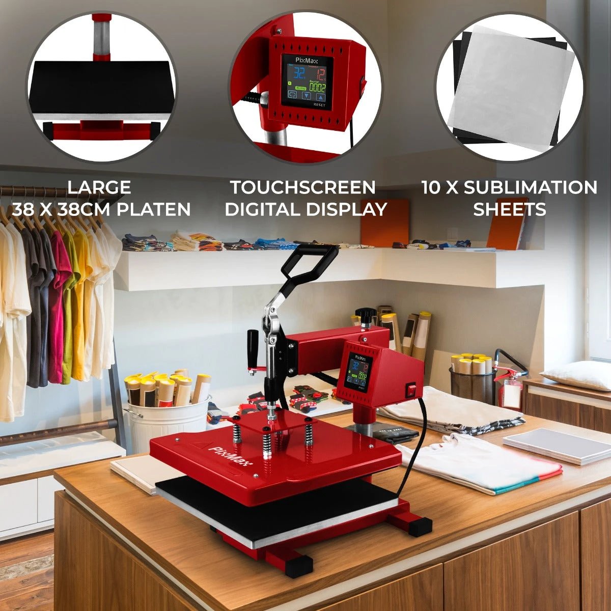 Monster Shop PixMax 38cm Swing Heat Press & Printer -