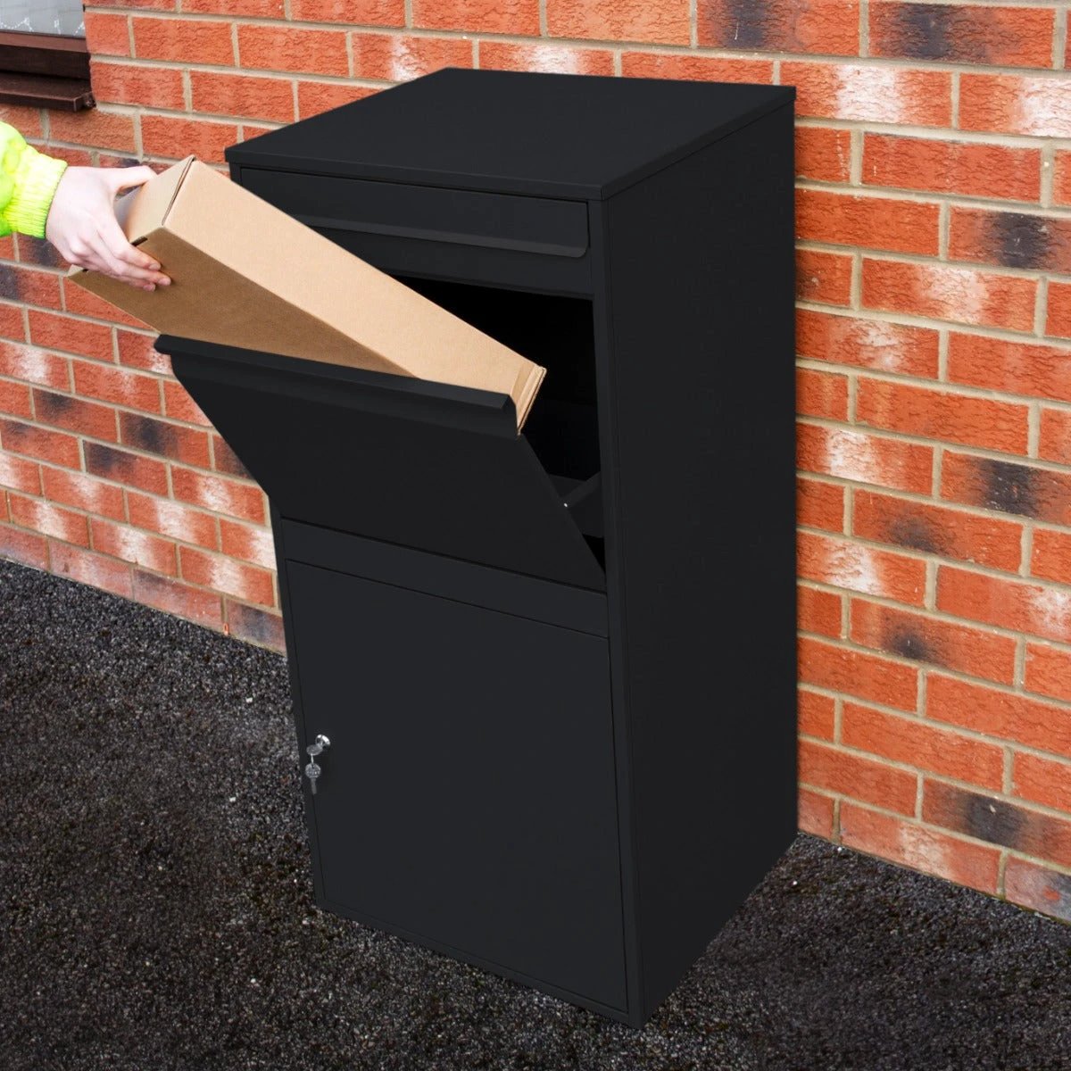 Monster Shop Black Anti-Theft Parcel Post Box XL -