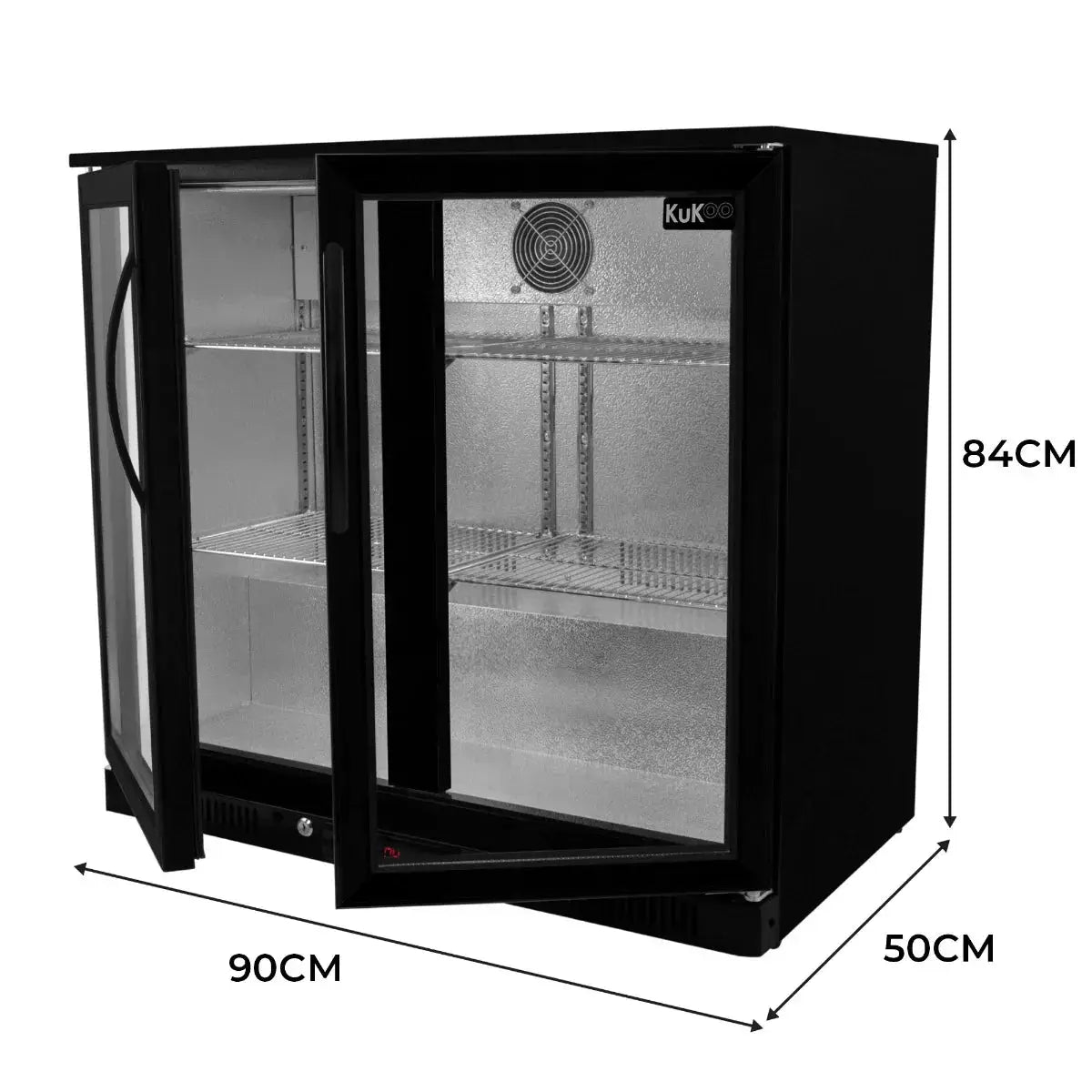 Monster Shop Back Bar Fridge Cooler - Hinged Double Door -
