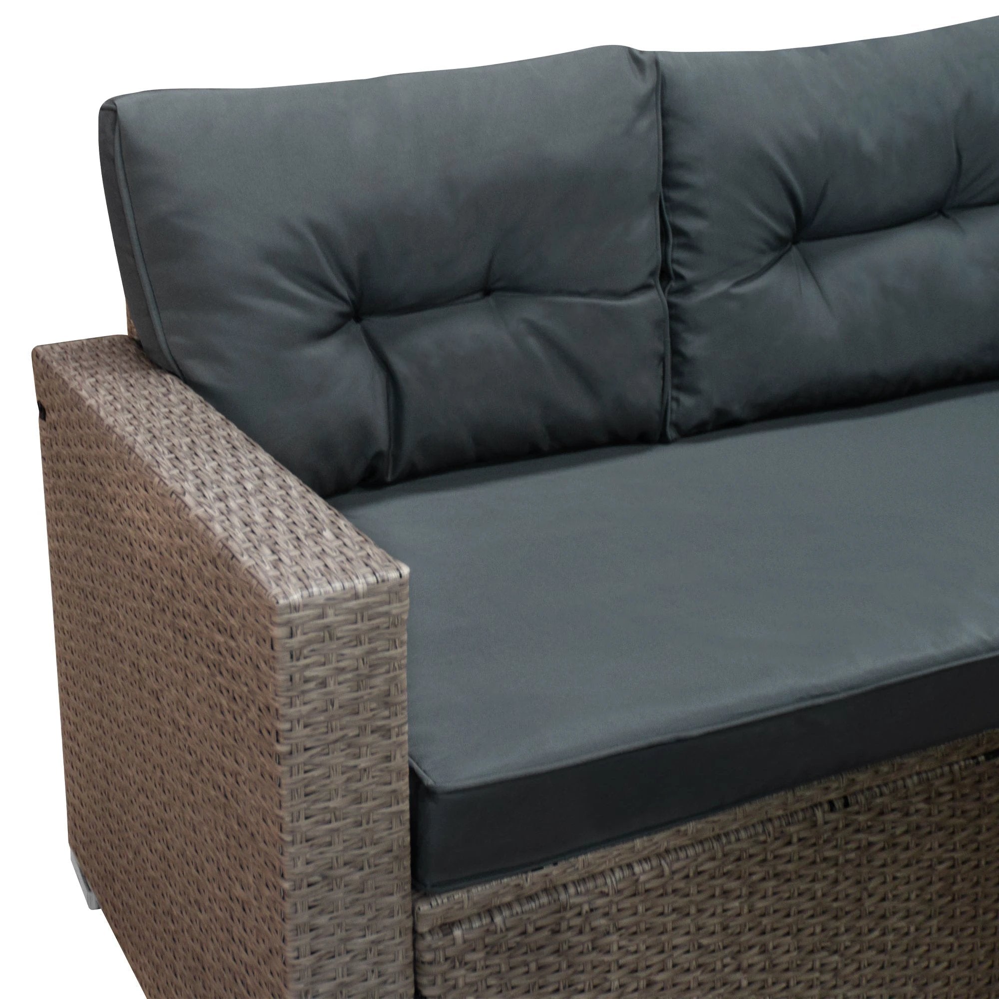 Monster Shop Rattan Corner Set - Grey -