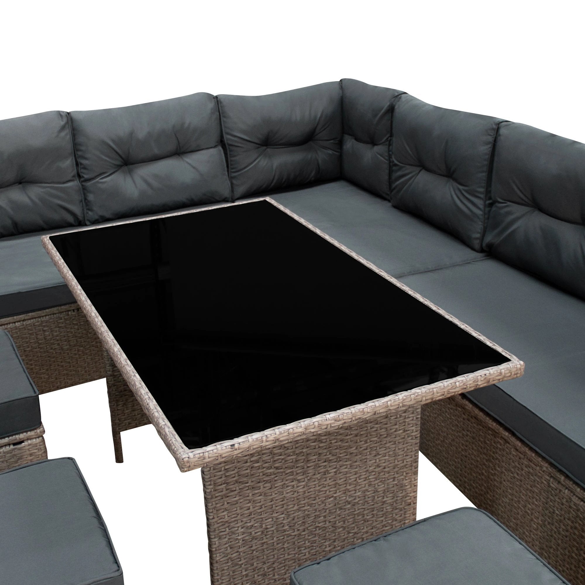 Monster Shop Rattan Corner Set - Grey -