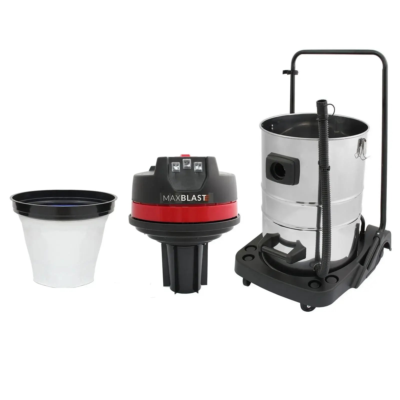 Monster Shop 80L Industrial Vacuum, 5 Attachments & 3 Hoover Bags -
