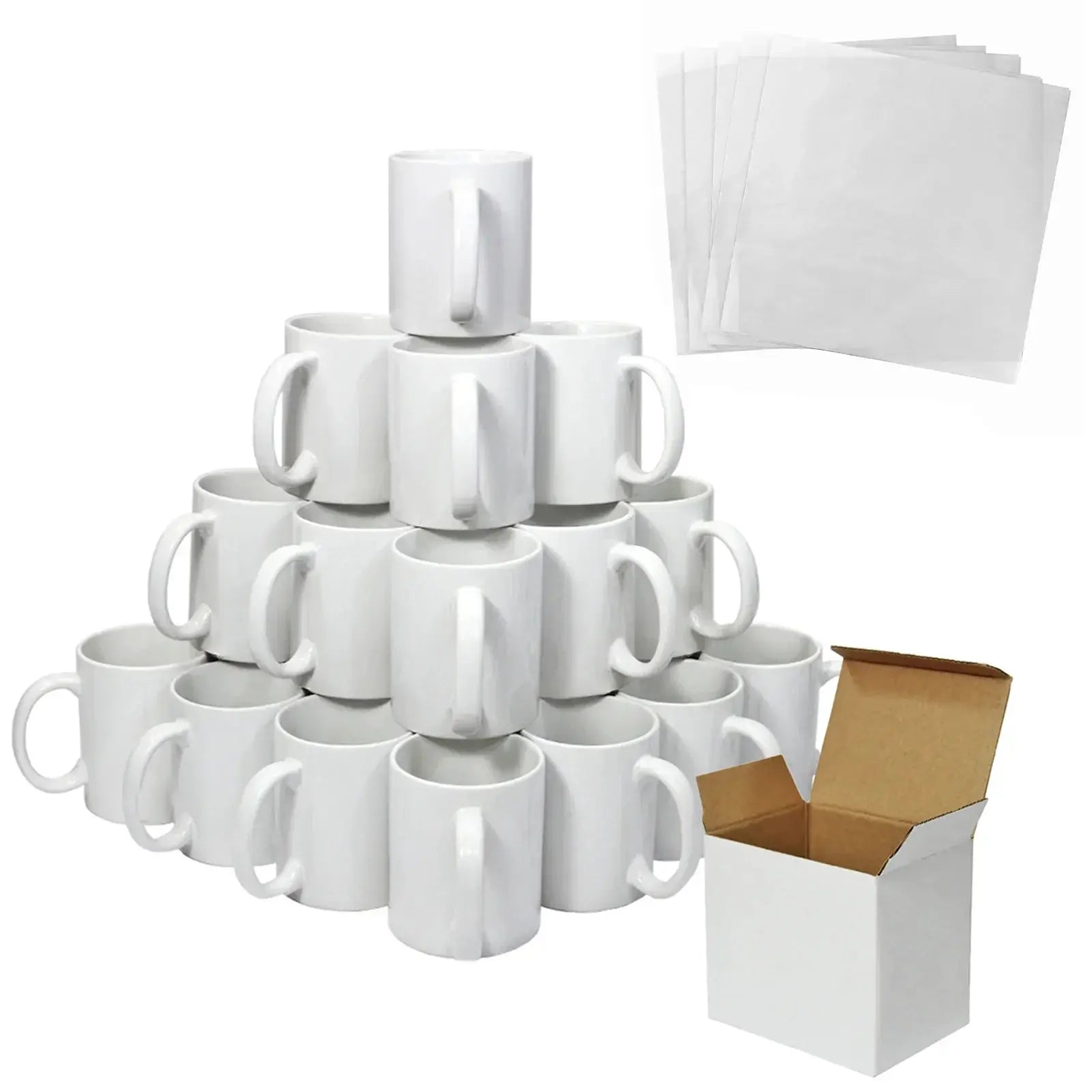 Monster Shop 36 11oz White Mugs With Boxes & 5 Sublimation Sheets -