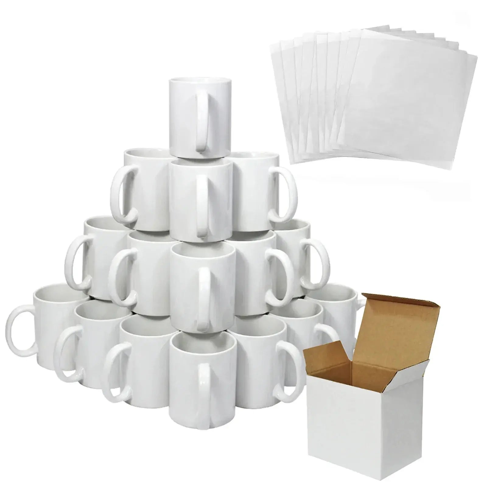 Monster Shop 72 11oz White Mugs With Boxes & 10 Sublimation Sheets -