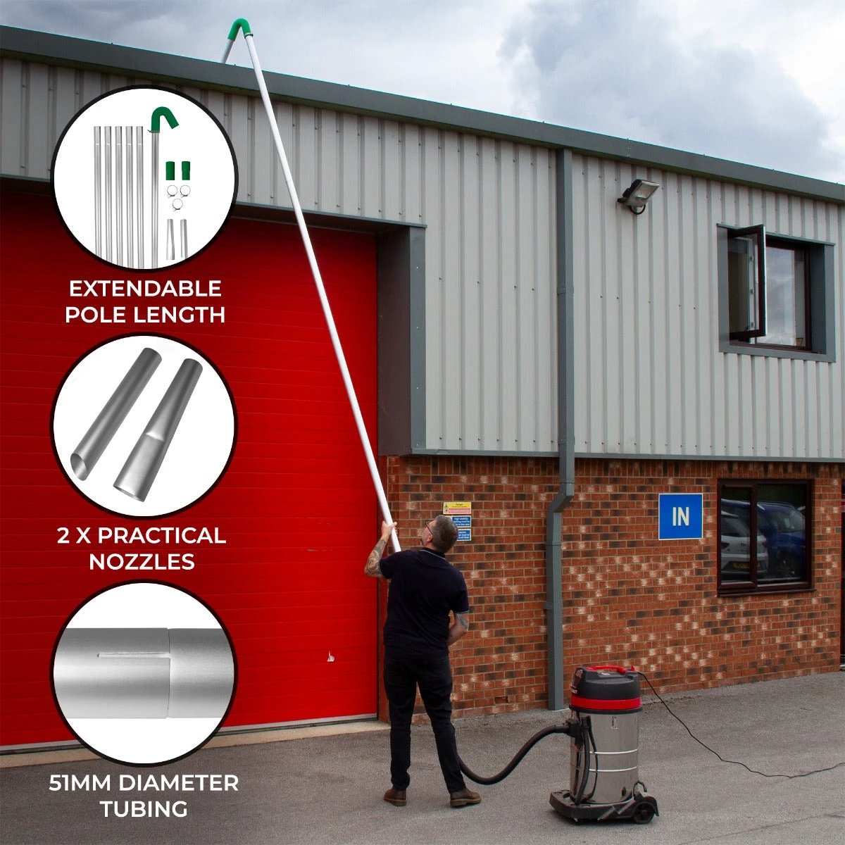 Monster Shop Maxblast Gutter Vacuum Poles 7.2m -
