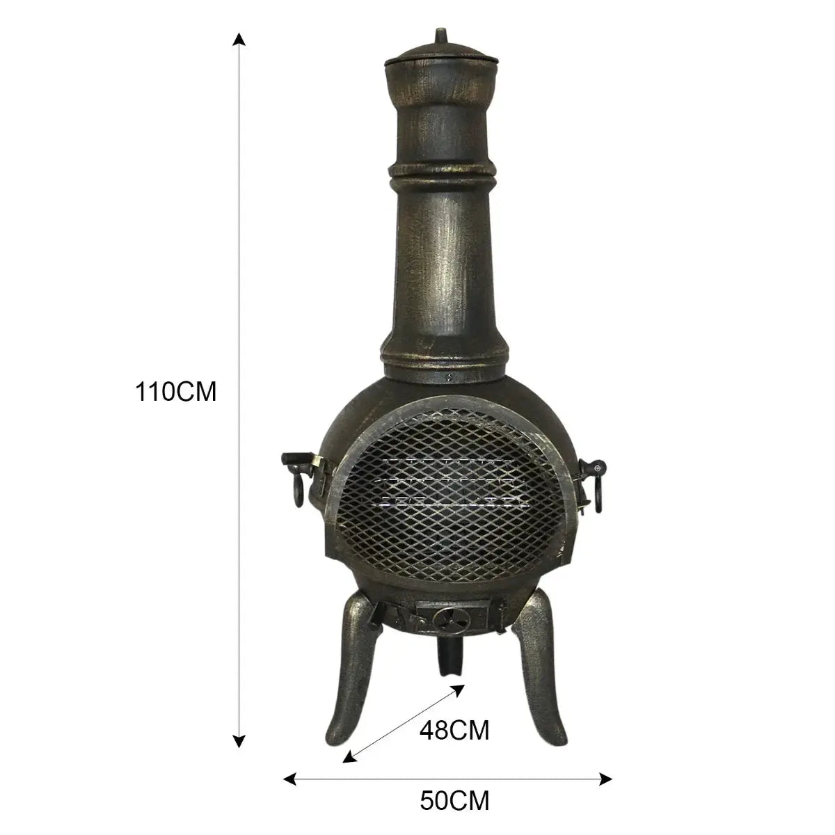 Monster Shop Cast Iron Chimenea & Union Jack Bunting -