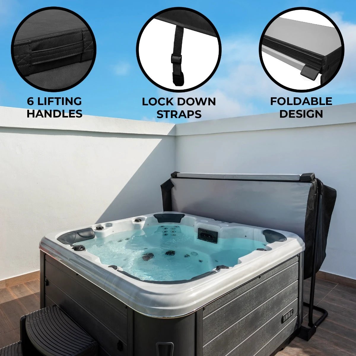 Monster Shop 2m Hot Tub Spa Cover – Black -