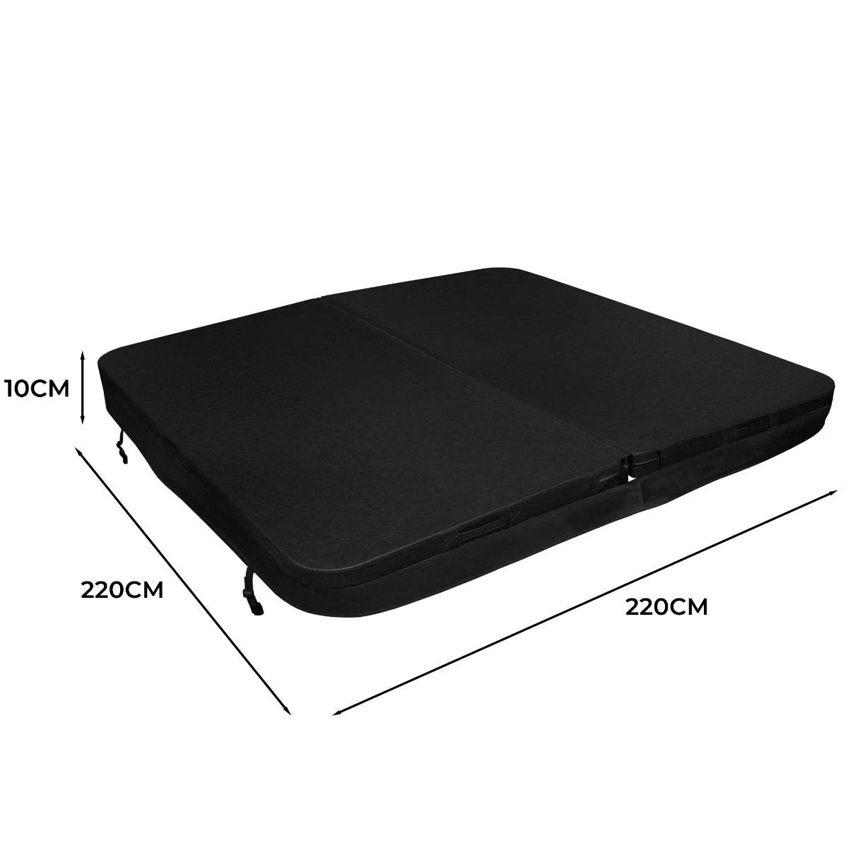 2.2m Hot Tub Spa Cover – Black by Monster Shop
