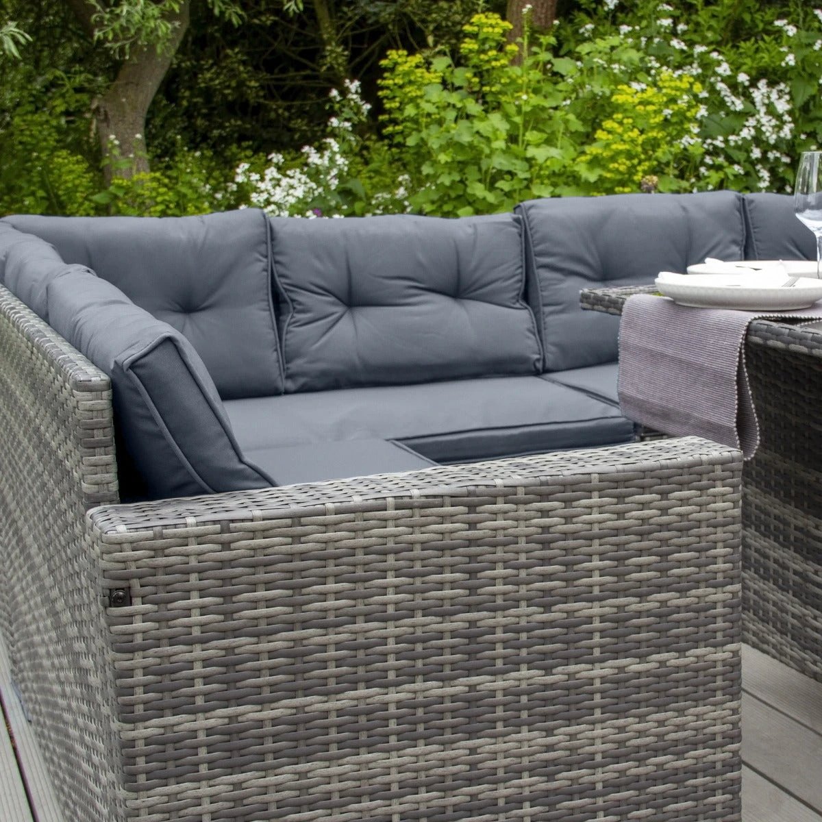 Monster Shop Rattan Corner Set - Grey -