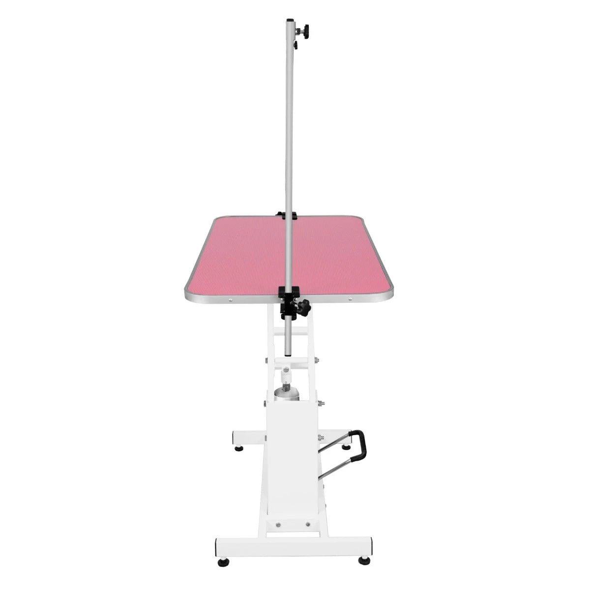 White Hydraulic Grooming Table - Pink Table Top by Monster Shop