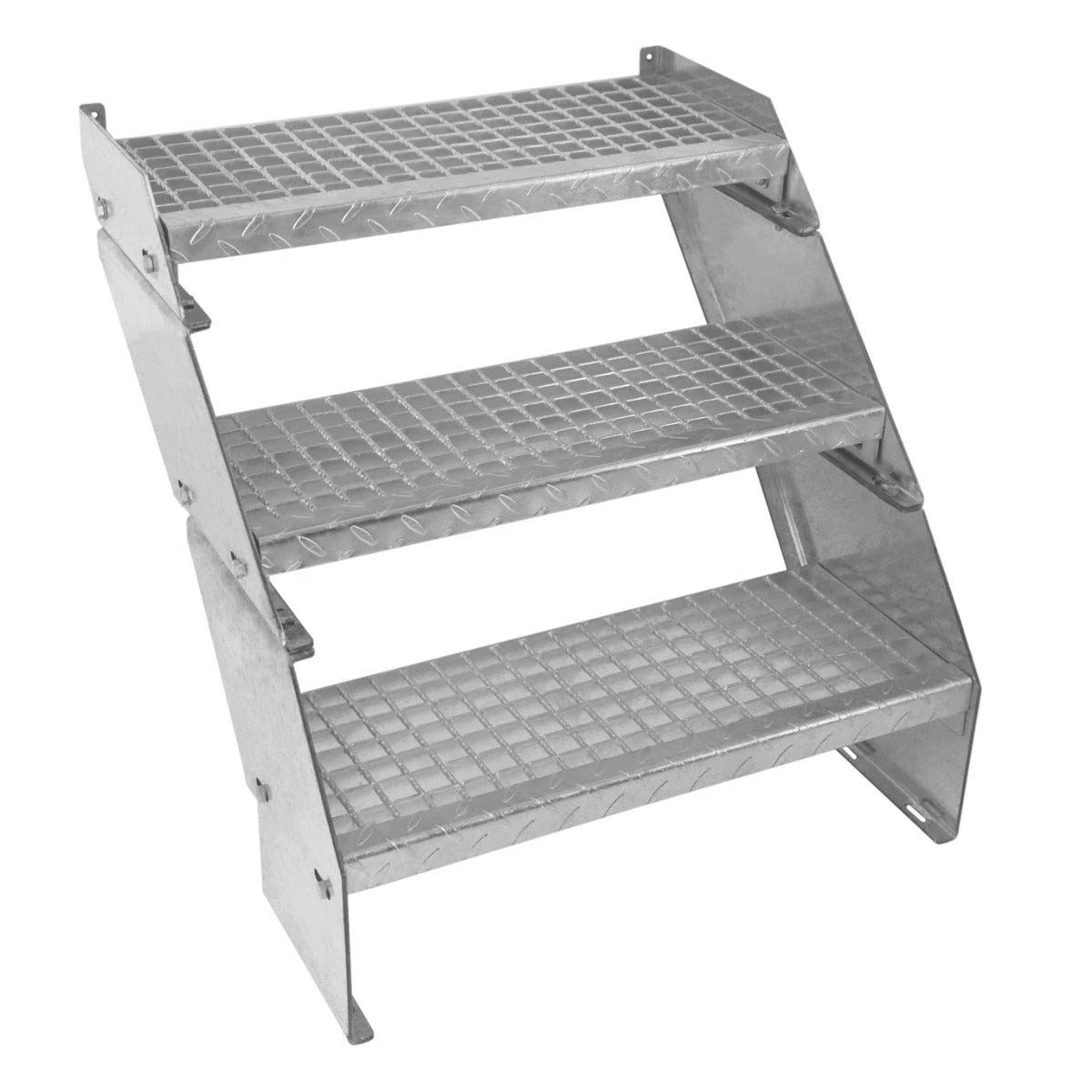 Adjustable 3 Section Galvanised Staircase - 600mm Wide by Monster Shop