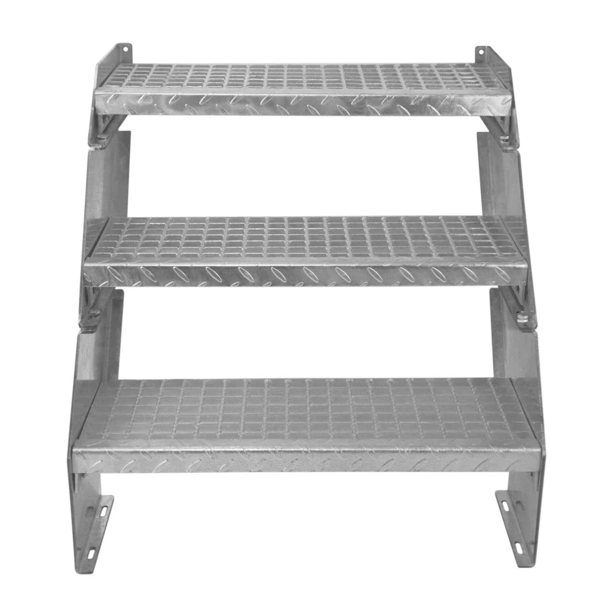 Adjustable 3 Section Galvanised Staircase - 600mm Wide by Monster Shop
