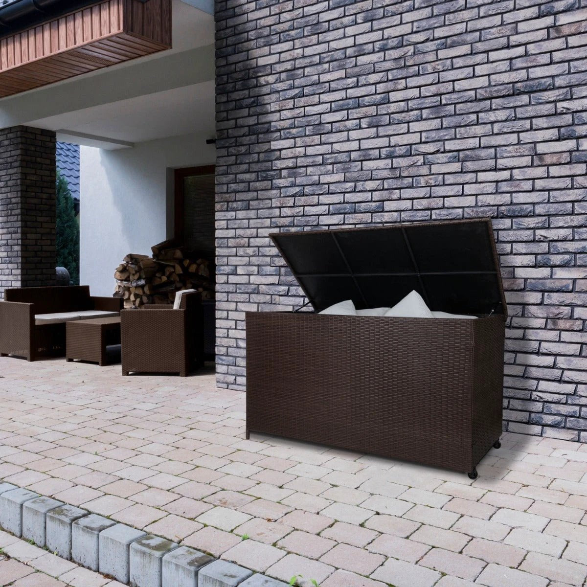 Rattan Storage Box 582L - Brown by Monster Shop