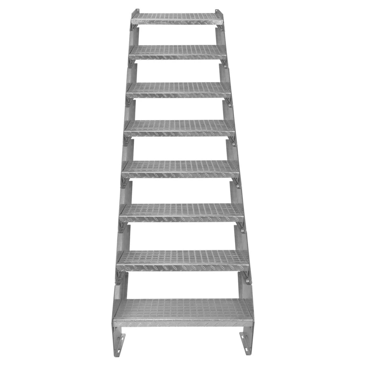 Monster Shop Adjustable 8 Section Galvanised Staircase - 600mm Wide -