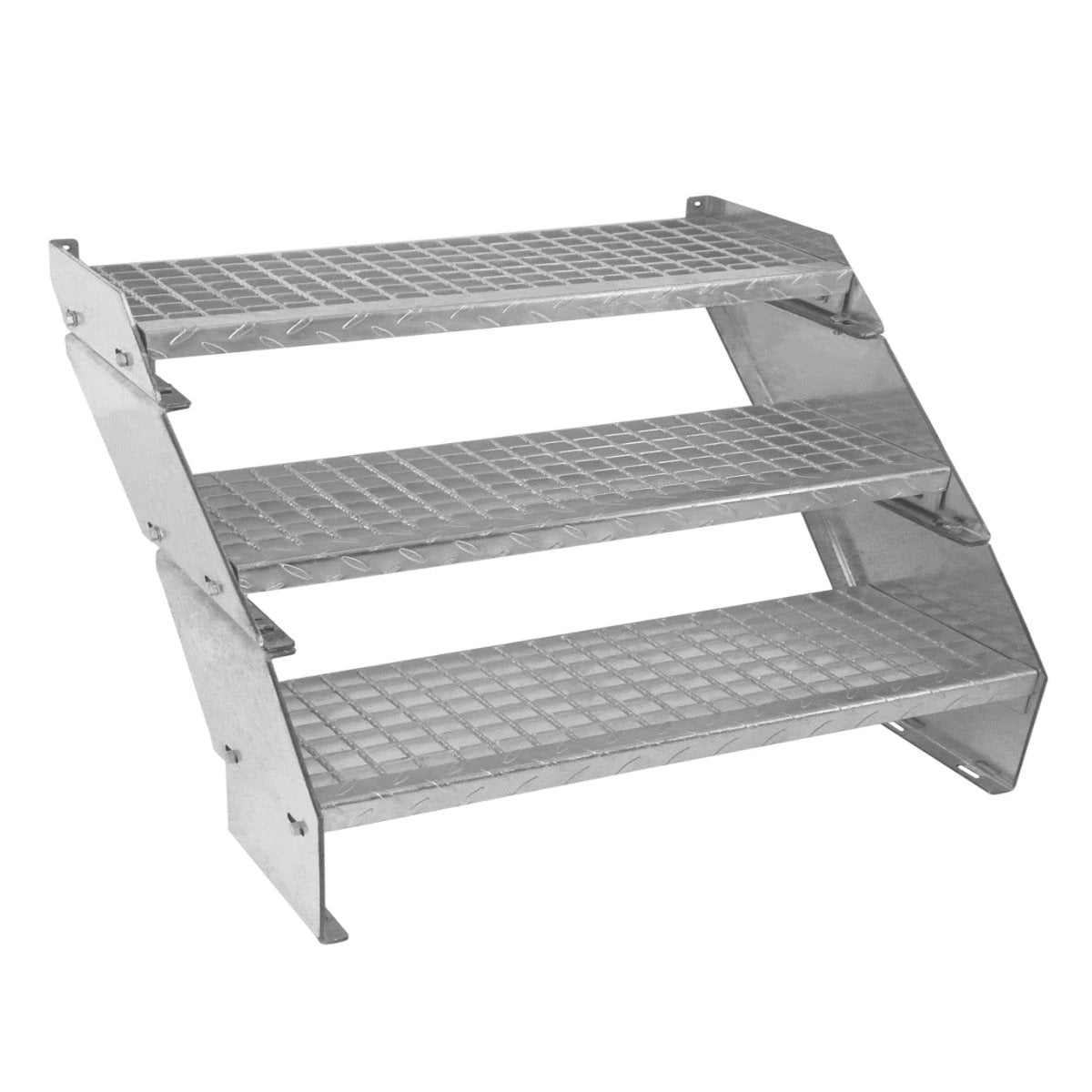 Monster Shop Adjustable 3 Section Galvanised Staircase - 900mm Wide -