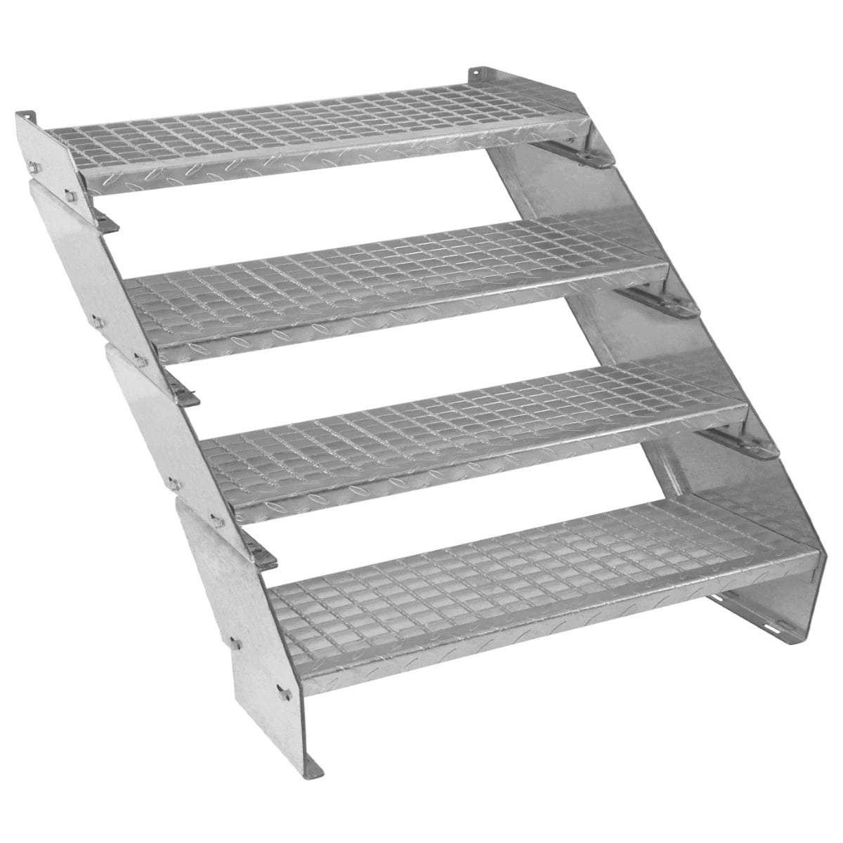 Adjustable 4 Section Galvanised Staircase - 900mm Wide by Monster Shop