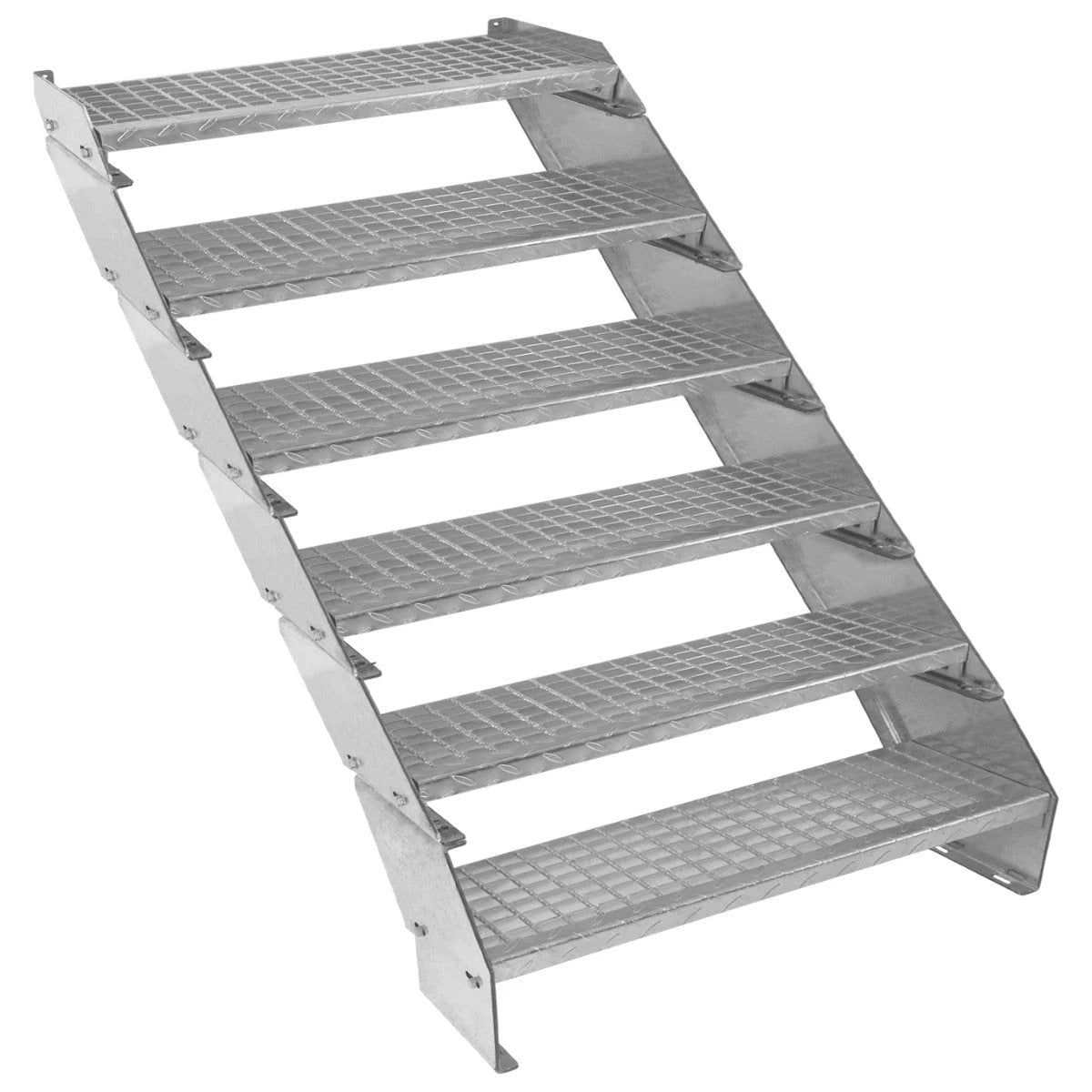 Adjustable 6 Section Galvanised Staircase - 900mm Wide by Monster Shop