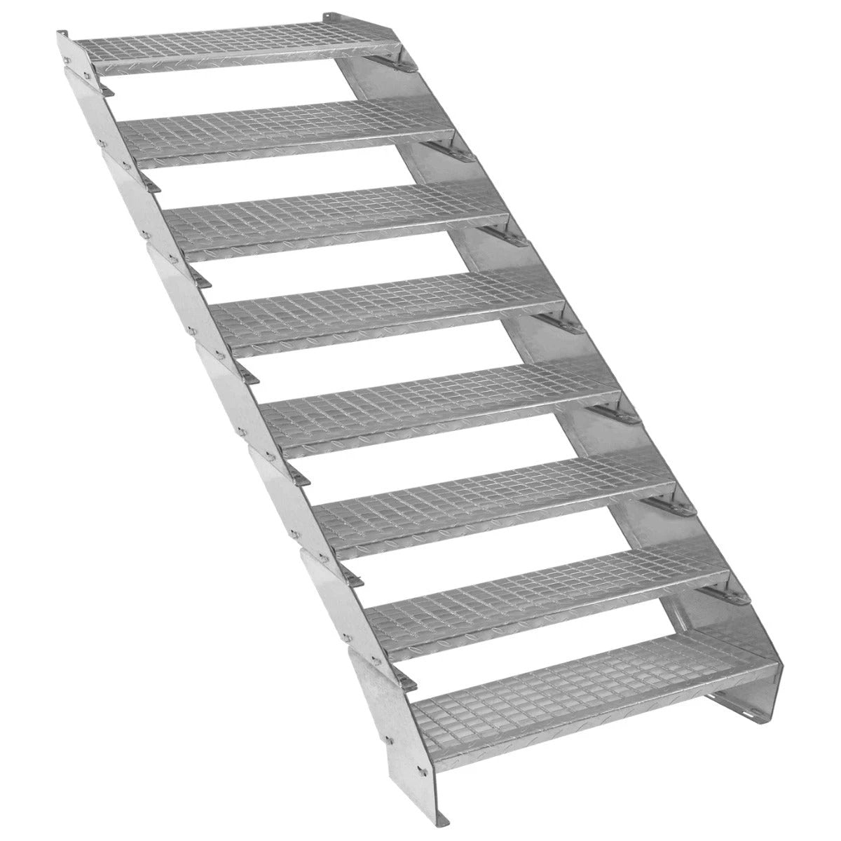 Monster Shop Adjustable 8 Section Galvanised Staircase - 900mm Wide -