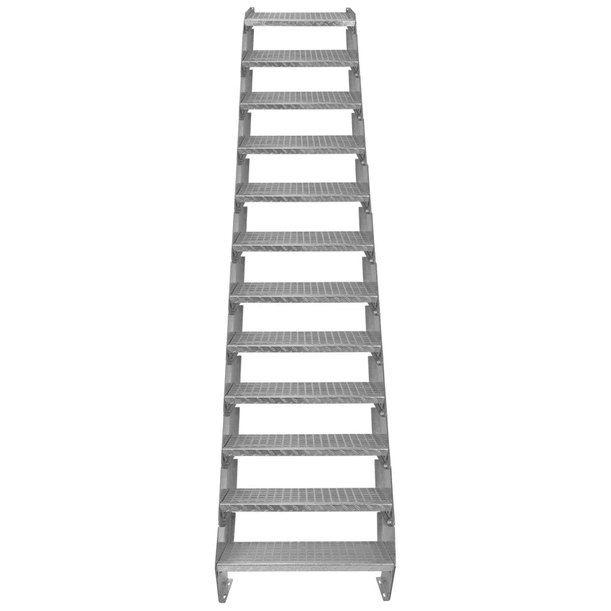 Monster Shop Adjustable 12 Section Galvanised Staircase - 600mm Wide -