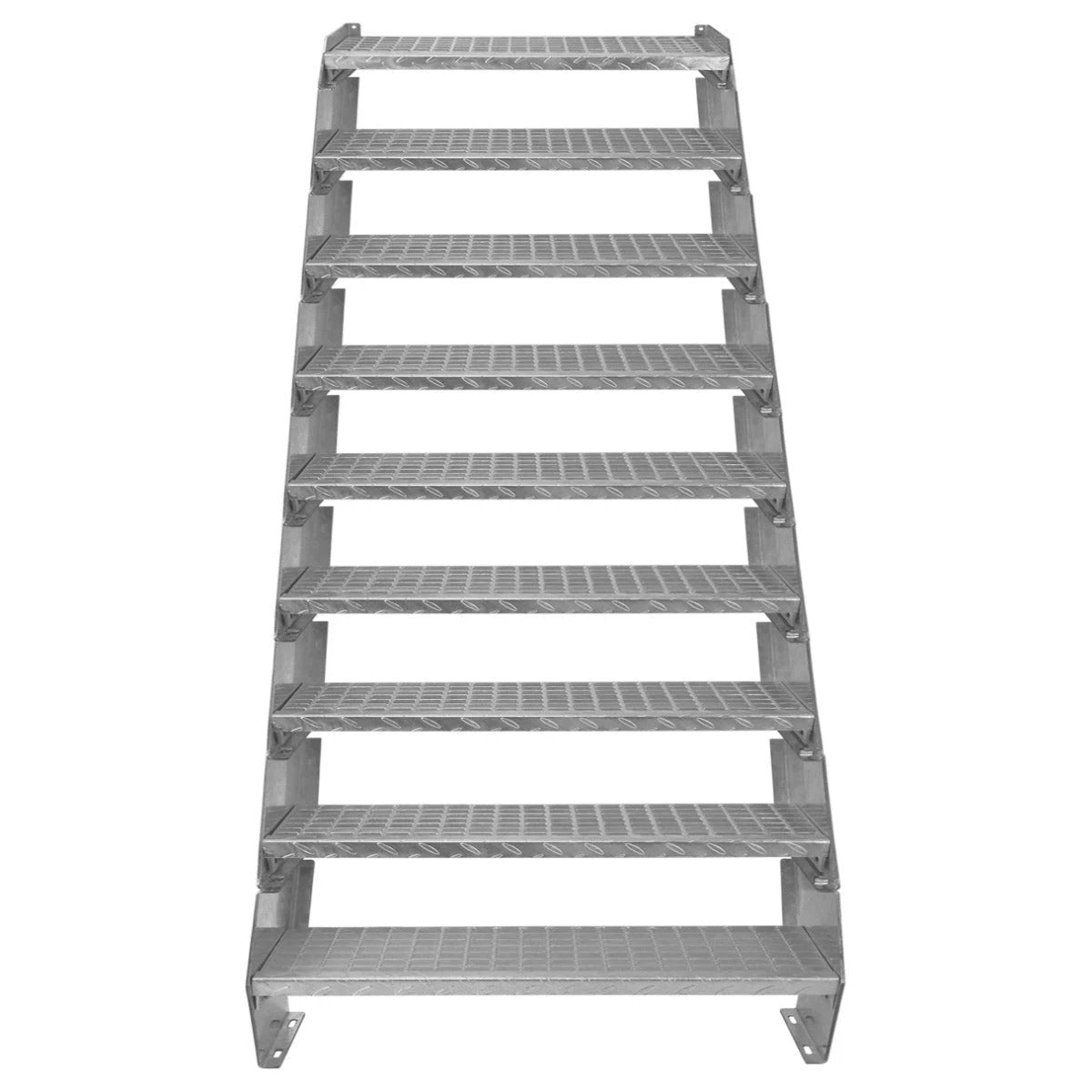 Adjustable 9 Section Galvanised Staircase - 900mm Wide by Monster Shop