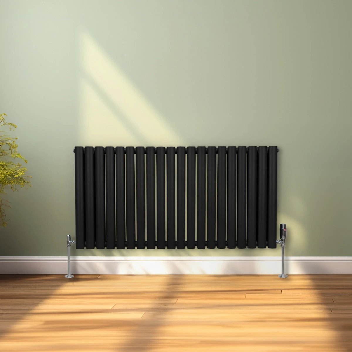 Syncx Oval Column Radiator 600x1200 Black Home by Monster Shop