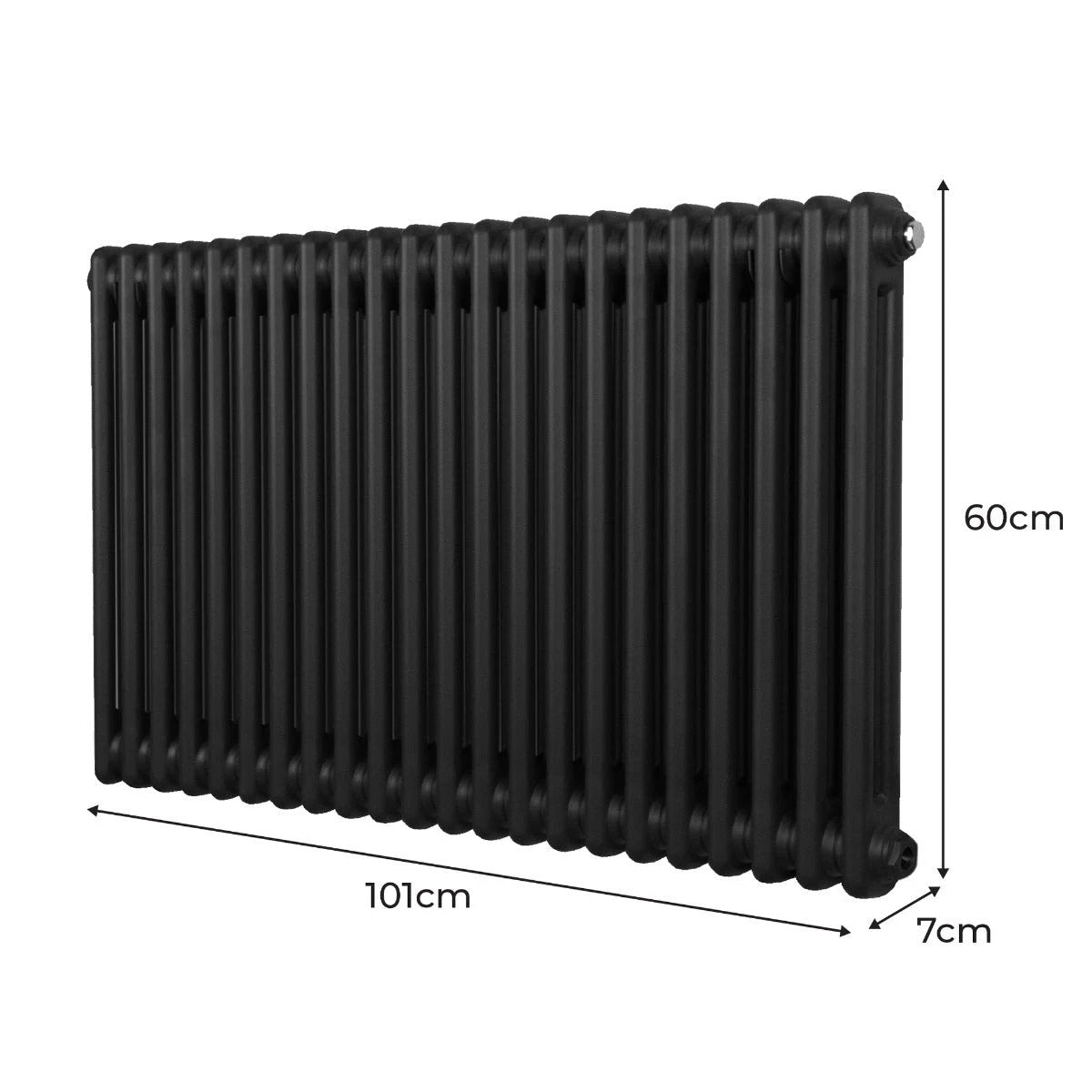 Premium 2-Column Radiator 600x1012mm Black Home by Monster Shop