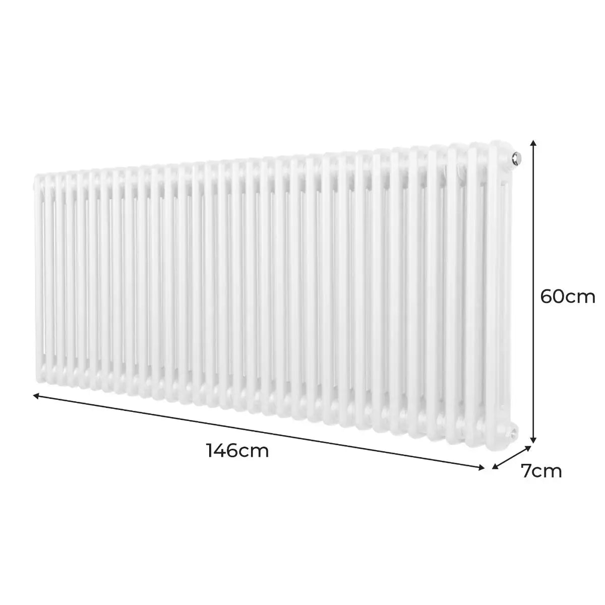 Monster Shop Traditional 2 Column Radiator - 600 x 1462mm - White -