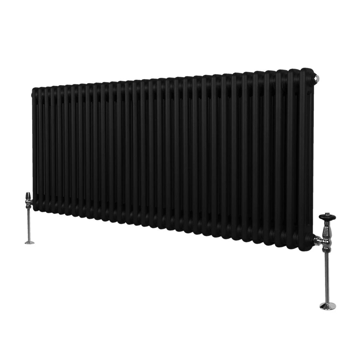 Monster Shop Premium Traditional TwoColumn Radiator 600x1462mm Black Carbon Steel Build For Homes With Efficient Heating And Style - Radiator